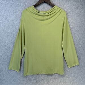 Modern Soul Top Womens Size Small Green Cowl Neck Draped Long Sleeve Pullover